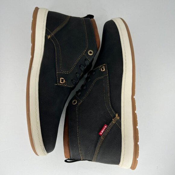 Levis Mens 51927941A Black Goshen Waxed Lace Up High Top Size 13 Ankle Sneakers